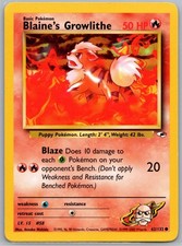 Blaine's Growlithe 62/132 Common Gym Heroes Pokemon Unlimited Lightly Played on eBay