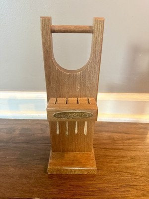 Vintage ''Regent'' Sheffield Standing Wood Knife Block Holder With 8 slots 