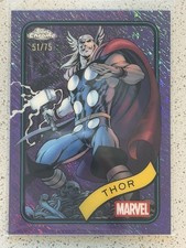 2025 TOPPS CHROME MARVEL #119 Thor PURPLE SHIMMER REFRACTOR /75
