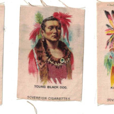 c1910 Sovereign Cigarettes American Indian Chiefs Silk Young Black Dog No Reserv