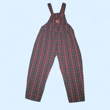 VTG OshKosh B'Gosh Plaid Vestbak Overalls USA Size 5