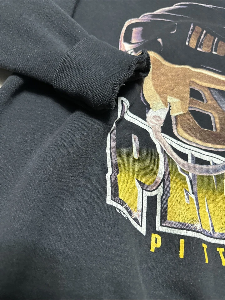 Casco de colección Pittsburgh Penguins años 90 LEE CUELLO REDONDO talla XLarge logotipo Foto 3 de 4