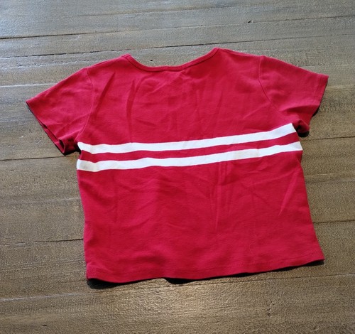 T-shirt John Galt rossa bianca righe manica corta girocollo cotone donna taglia small - Foto 2 di 8