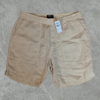 NEW Todd Synder Linen Beach Short 7'' Men Medium Drawstring Sand Dollar Beige