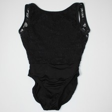 MotionWear Women's Dance Leotard Leo in Black Lace and size PA Petite Adult