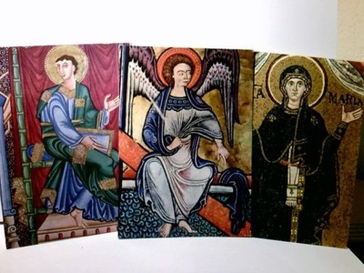 Sakrale Kunst. 3 x Alte Ansichtskarte s/w. ungel. ca 60ger Jahre ?. Evangelist J