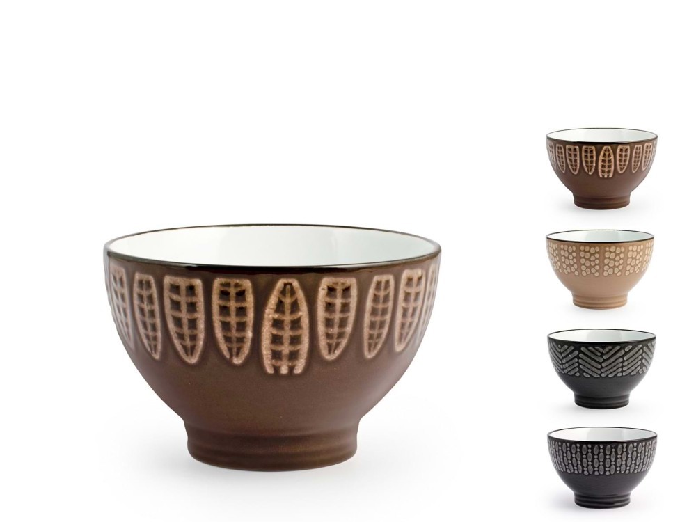 Set H&H New Ethnic 6 Assorted Stoneware Bowls Cc500