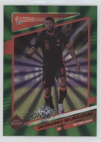 2021-22 Panini Donruss Road to Qatar Holo Green Laser Georginio Wijnaldum #99