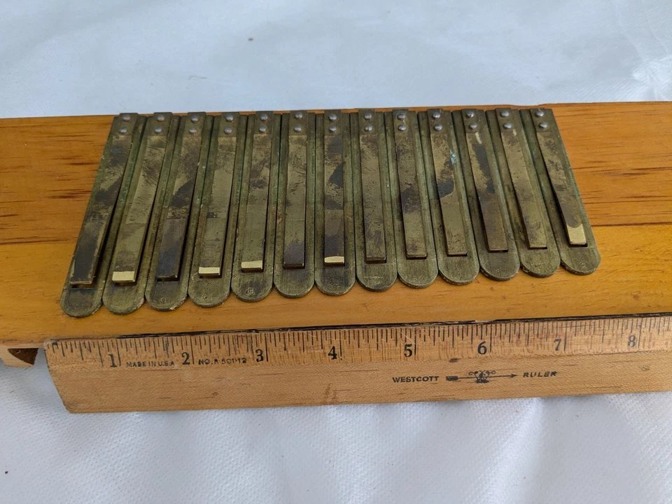 Rare Antique Master Set Of Deep Base Pump Organ Brass Reeds Lot XX15 - Image 2 of 4