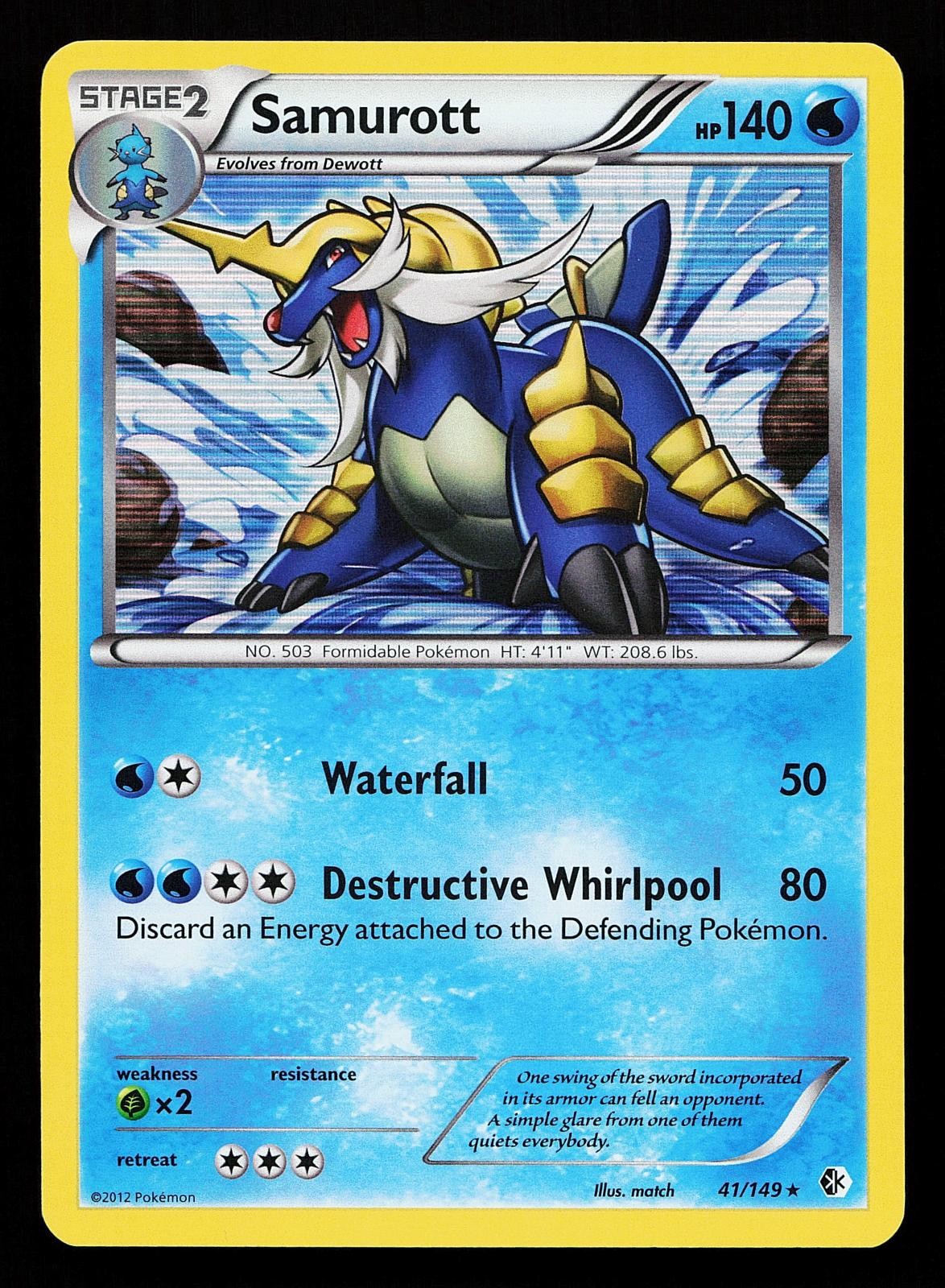 Samurott 41/149 Holo Rare Boundaries Crossed Pokemon Card