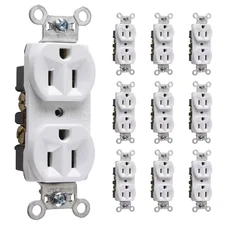 Pass & Seymour 15 Amp 125-Volt Commercial Grade Backwire Duplex Outlet, 10Pk