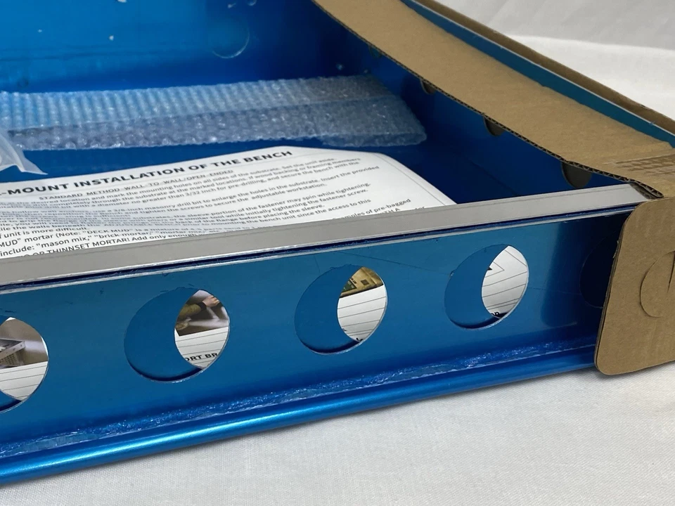 Banco de Ducha Flotante 3" x 14.5" x 19"-32" Ajustable Listo para Azulejo Rectangular Foto 4 de 4