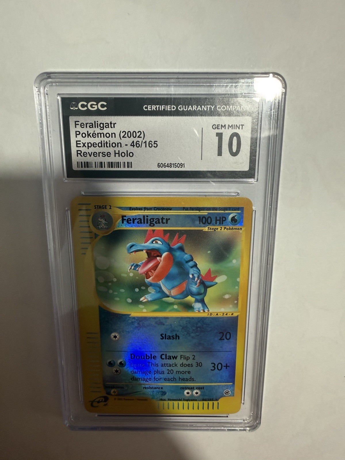 Pokémon Feraligatr 2002 Expedition 46/165 Reverse Holo CGC 10