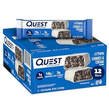 Quest Nutrition Crispy Cookies  Cream Hero Protein Bar, 18G Protein, 1G