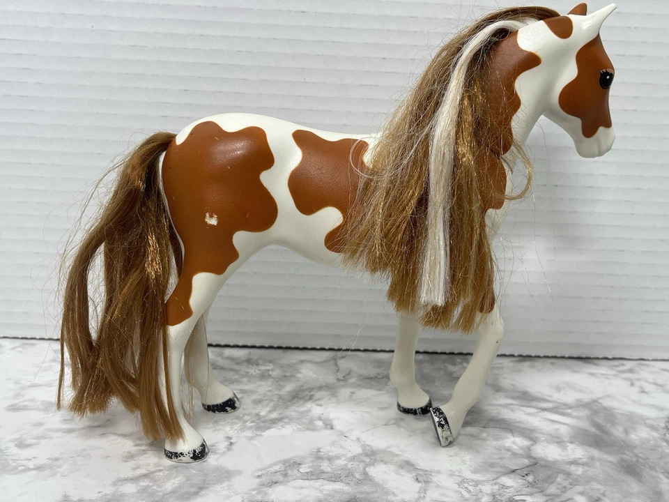 Bricked Part Lego Indie Stable Horse Indie Scala 8" White with Brown Spots - Image 3 of 4