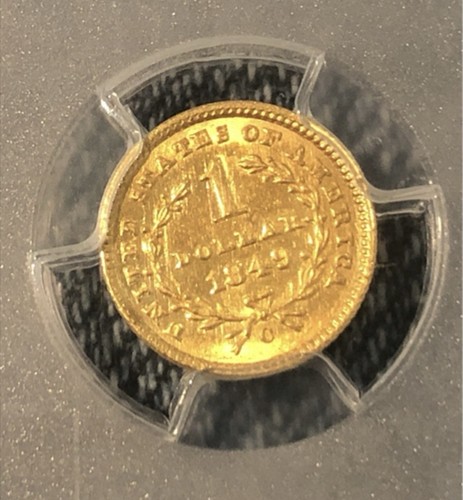 1849 C G$1 PCGS MS62 CLOSED WREATH Rare High Grade Pop 7/9 - Picture 4 of 4
