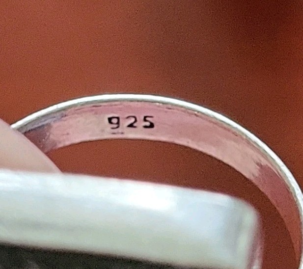 925 Vintage Large Rectangle Boho  Agate Statement… - image 4