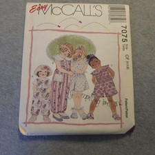 McCall s 7075 Easy Girls Jumpsuit Romper Sewing Pattern Size 4-6X Uncut