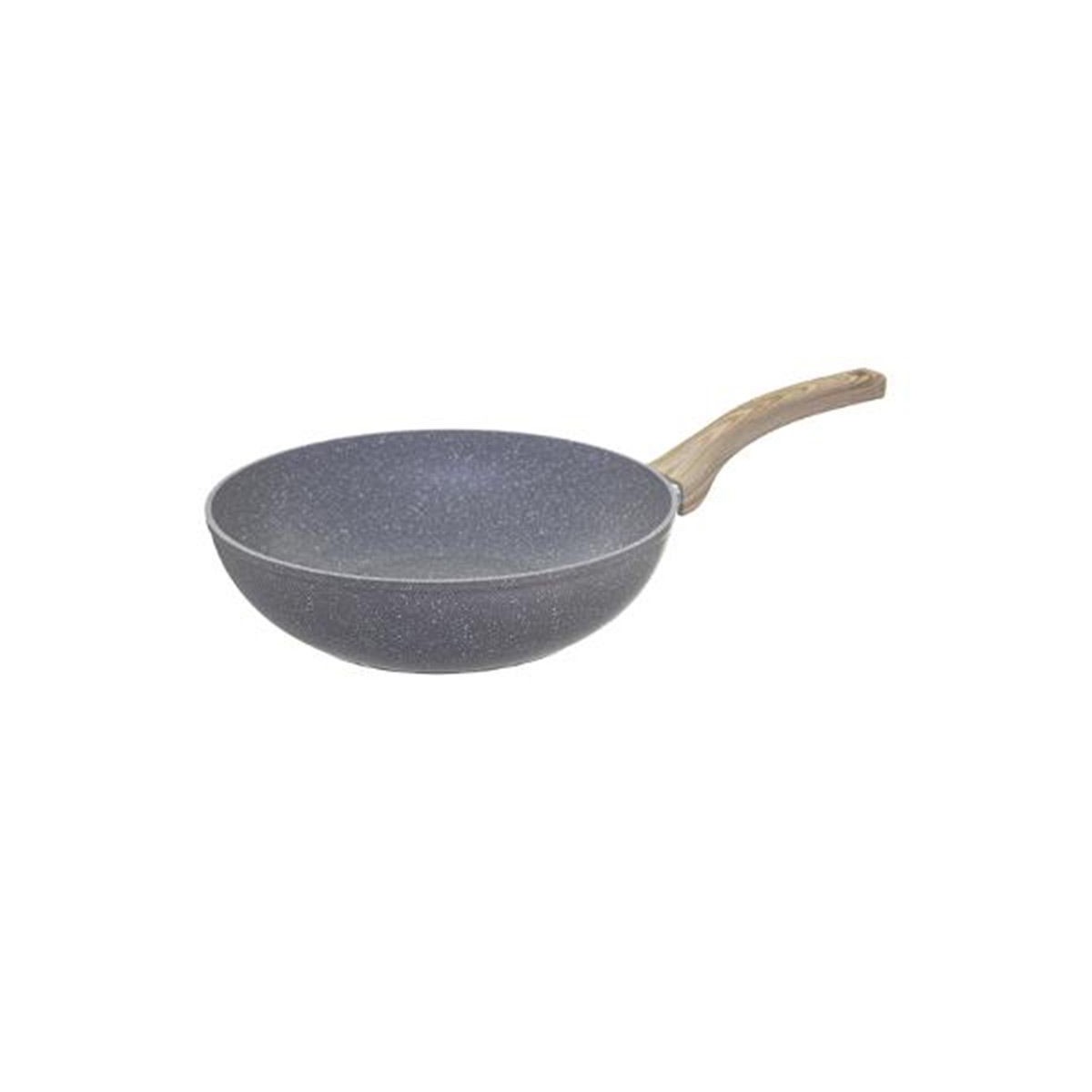 Wok en aluminium 28cm gris Nature pour une cuisson saine au quotidien