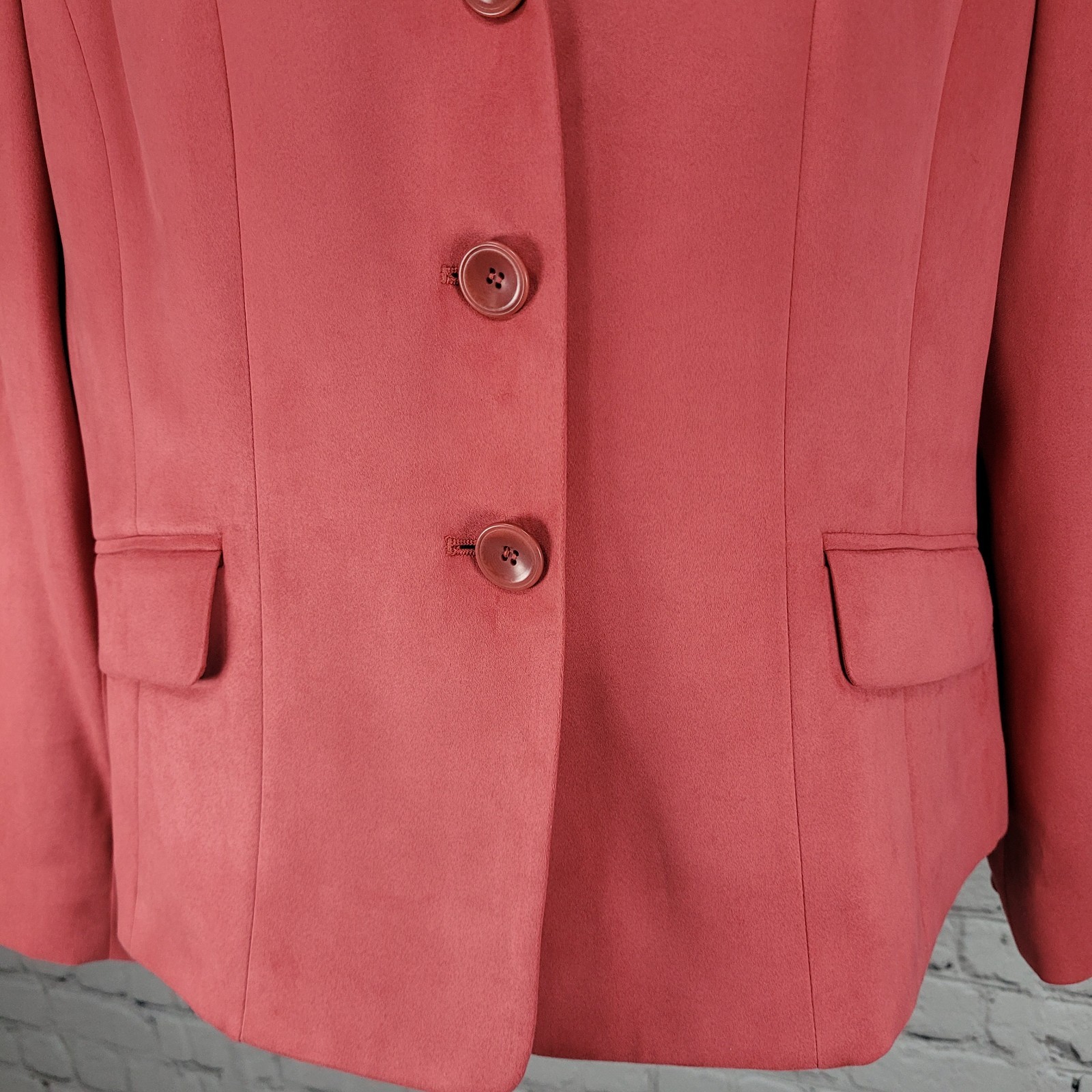 Talbots Pink Microfiber 3 Button Notch Lightweigh… - image 8