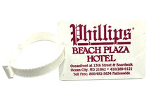 Vintage Philips Beach Hotel Ocean City MD Luggage Tag White Unused