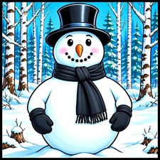 30 Custom Classic Snowman Art Personalized Address Labels