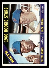 1966 Topps Baseball Card #67 Rookie Stars New York Mets Cleon Jones, Dick Selma. rookie card picture