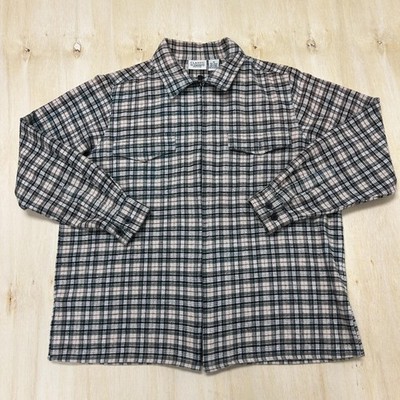 Vintage Classic Elements Womens Petite Medium Brown Plaid Flannel Zip Up Jacket