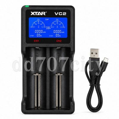 XTAR VC2 USB Li-ion Battery Charger LCD Display for 18650 26650 10440 IMR