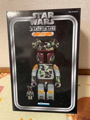 Be@rbric A Bathing Ape Bape Star Wars Boba Fett 400 & 100% set