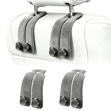 Amelity Car Headrest Hooks, Purse Hook for Vehicle 2 Pack Gray Universal Ca...