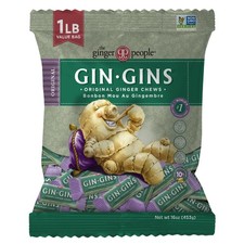 GIN GINS Original Ginger Chews   Natural Fresh 1lb Pack of 1 , Green
