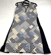 Tail 1/4 Zip Dress Women s XL Black Tan w/ Po...