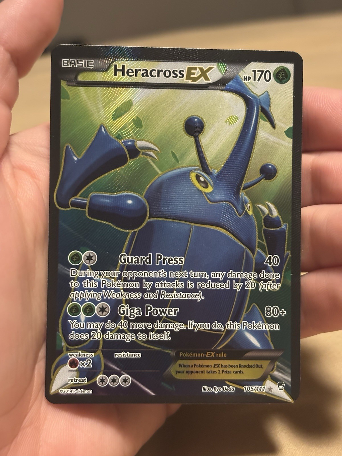 Pokémon TCG Heracross EX Full Art Ultra Rare 105/111 XY Furious Fists (LP)