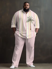 Men's Outfit 2 Piece Set Shirt  Pants Suit PLUS SIZE BIG 3XL
