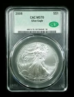 2008  S$1 American Silver Eagle CAC MS70 #7417A