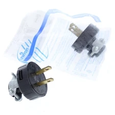 2 Leviton Black Straight Blade Round Vinyl Heavy Duty Male Plug Cord Clamp 48646