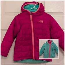 Girl's The North Face Reversible Puffer Hooded Jacket size Small 5/6 FLAWED