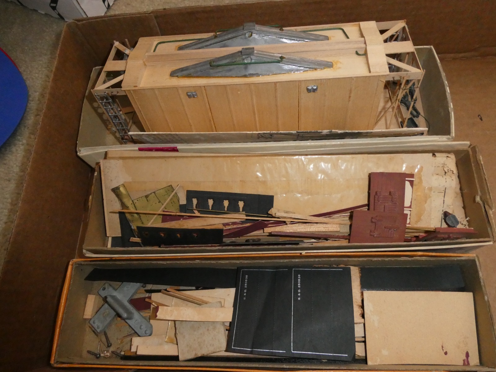 Lot of 3 Vintage O Scale Wood Metal Incomplete Freight Car Kits for ...