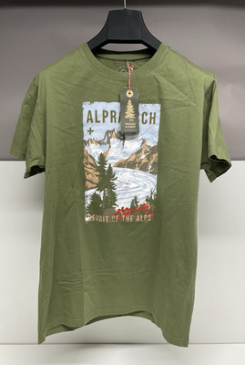 Alprausch Swiss Urban Outdoor Gletschersicht T-Shirt Green Men s Size XL NWT
