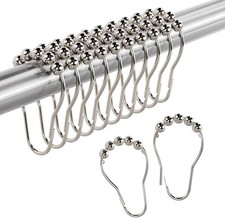 Shower Curtain Rings, Set of 12, Rust-Resistant Metal Shower Hooks Ring Shower