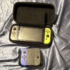 Nintendo Switch Console Black with Yellow, Blue, Gray Joy-Cons & Carrying Case