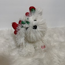 Dan Dee Spinning Animated White Dancing Christmas Dog Puppy Jingle Bells WORKS