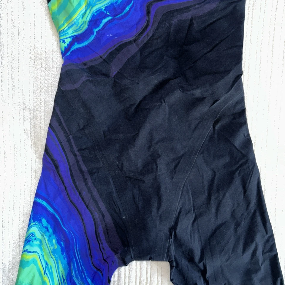 TYR Mujer Venzo Volconyx Espalda Abierta Rodilla - Natación - Lima/Azul Marino - Talla 27 Nuevo* - Imagen 4 de 4