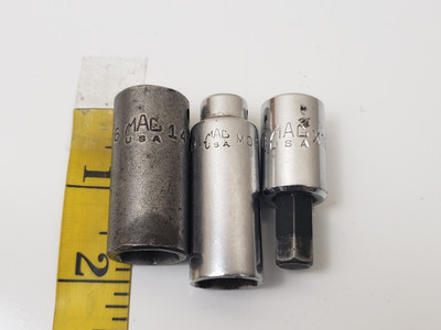 MAC Tools X126DS Short Hex / XDP6 14MM/ MD186 SAE 1/4  6 Point Dr Socket Lot 3