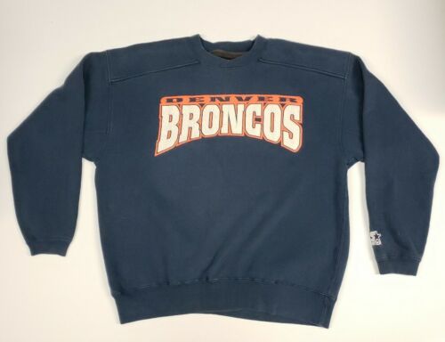 Denver Broncos Vintage Años 90 Starter Azul Marino Cuello Redondo Para Hombre Talla Grande E27 - Imagen 1 de 4