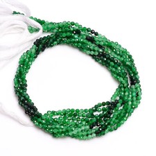 3 mm Natural Green Jade Faceted Round Rondelle Beads Jewelry 33 cm Strand EB-47