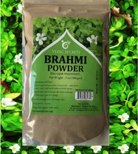 Organic Herbal Brahmi Powder 200g/ 7 oz, Natural Bacopa Monnieri brain & Hair
