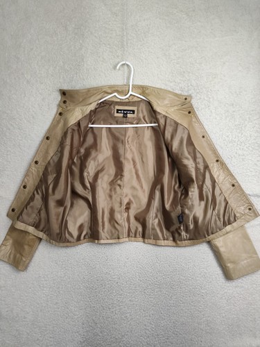 Revue Women Jacket Large Brown 100%Polyester Snap Lamb Leather Regular Fit - Picture 10 of 24