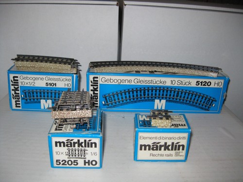 Marklin HO 5205 (3 tracks),5110 (1 track), 5101 (2tracks) and 5120 (1 ...